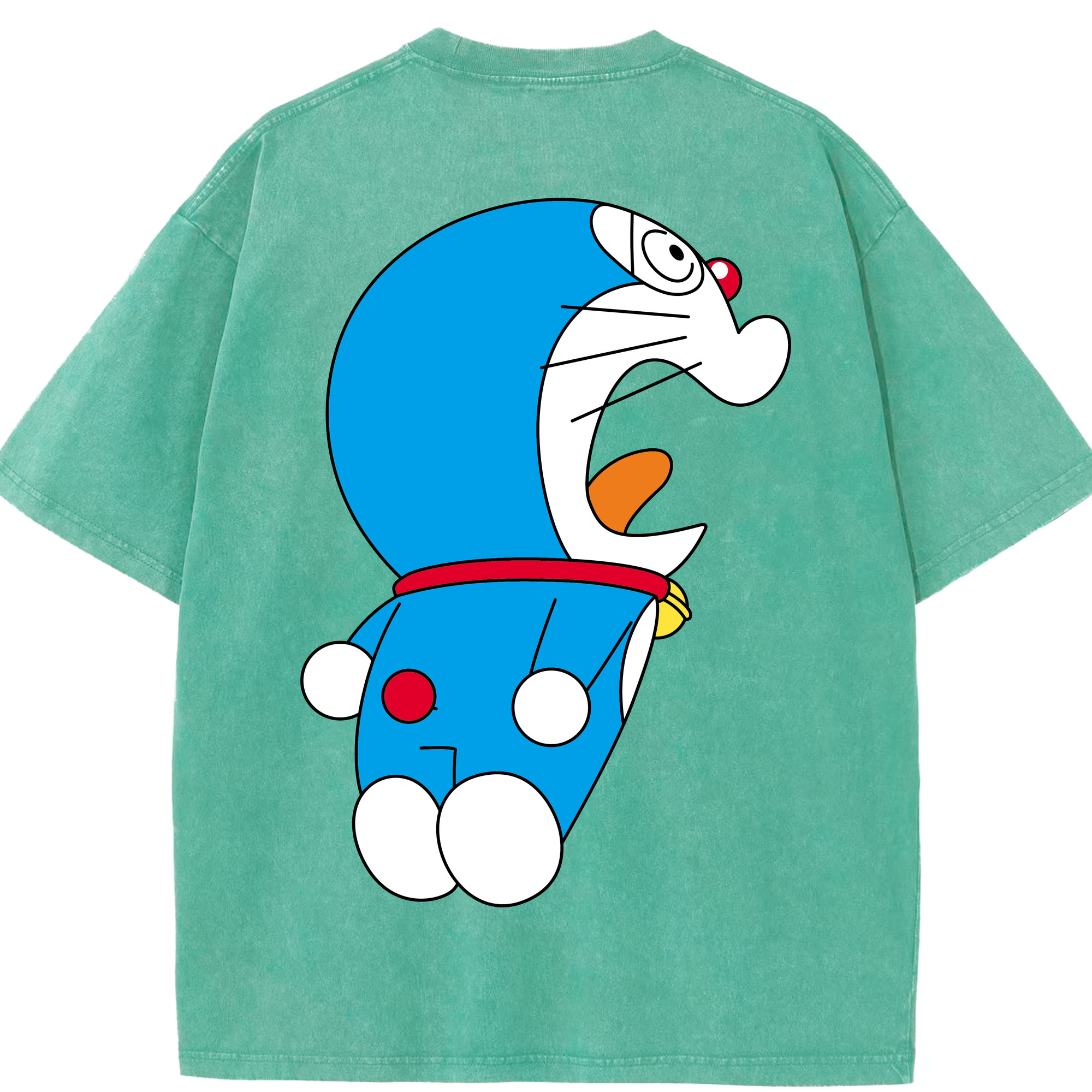 （画像用） ドラえもん Doraemon 綿100% ヴィンテージ風 半袖Tシャツ（背面プリント）